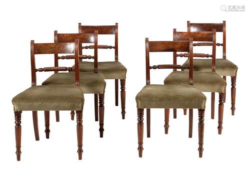 A set of eight Regency mahogany dining chairs