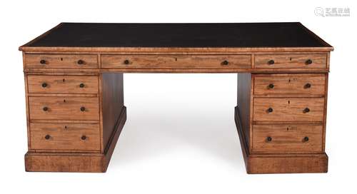 A Regency mahogany twin pedestal partner's desk