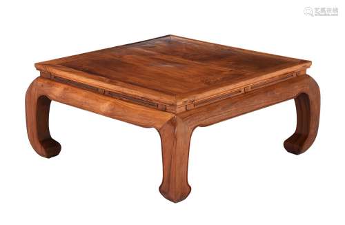 A Chinese hardwood low coffee table