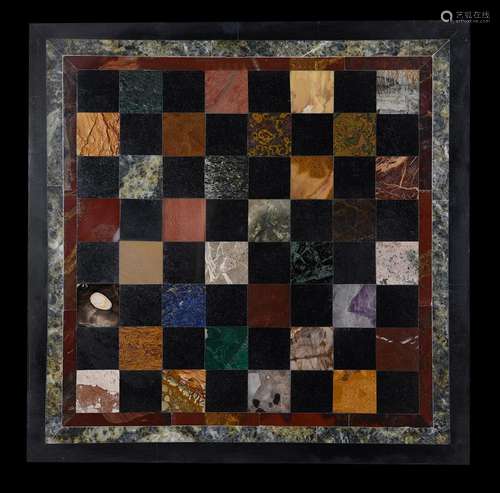 A black slate specimen marble inlaid table top