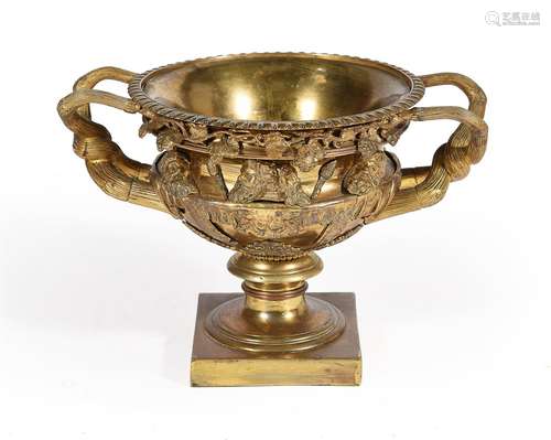 A gilt-metal and bronze model of the Warwick vase