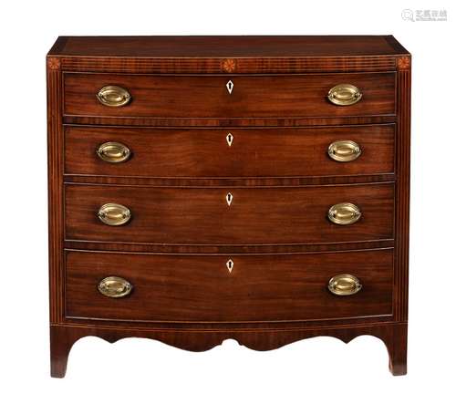 A George III mahogany bowfront chest of drawers