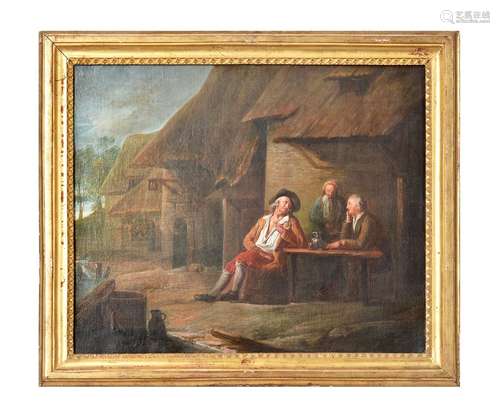 Manner of David Teniers the younger, Outside the tavern; The...