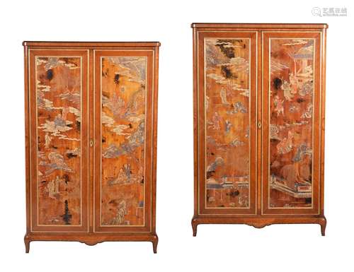 A pair of French wardrobes