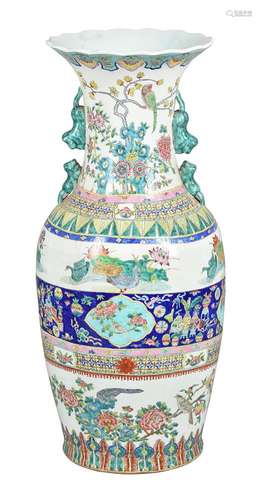 A large Chinese 'Famille Rose' vase