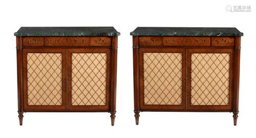 A graduated pair of side cabinets, in Regency style