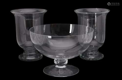 A large glass footed bowl