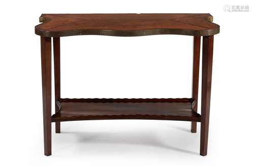 Y A George III satinwood and rosewood banded table top