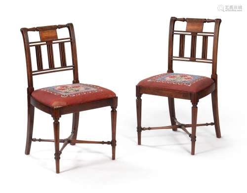 Y A Pair of Regency mahogany side chairs