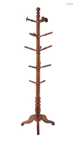 A beech, chestnut and fruitwood hat and coat stand
