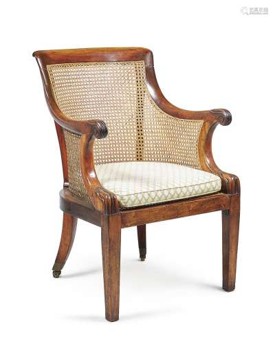 Y A William IV rosewood bergere armchair