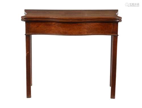 A George III mahogany serpentine card table