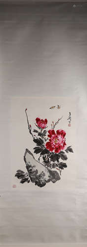 A Chinese flower-and-plant painting, Wang Xuetao mark