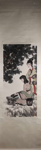 A Chinese painting, Fu Baoshi mark