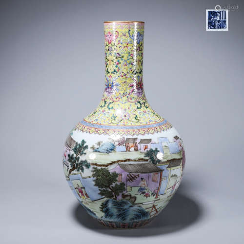 A famille rose porcelain tianqiuping
