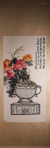 A Chinese flower-and-plant painting, Wu Changshuo mark