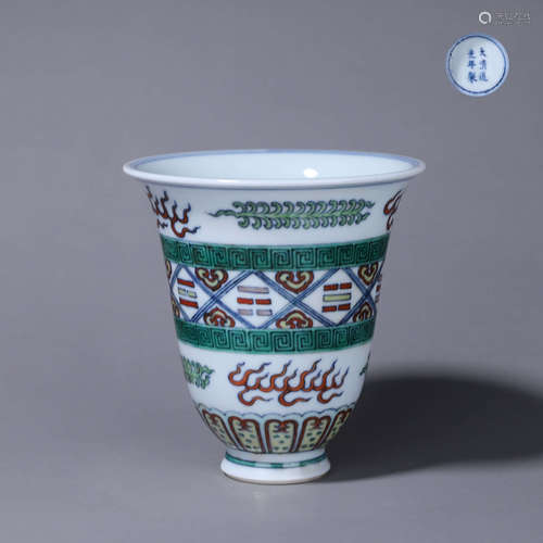 A doucai bagua porcelain cup