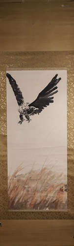 A Chinese eagle painting, Xu Beihong mark