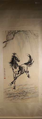 A Chinese horse painting, Xu Beihong mark