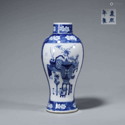 A blue and white plum blossom porcelain vase