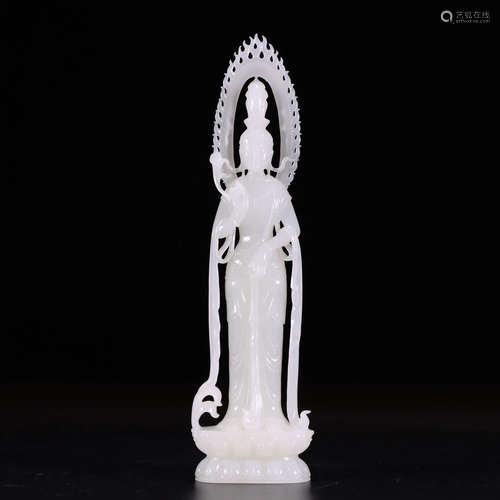 A Hetian jade Guanyin ornament