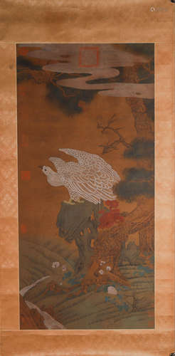 A Chinese eagle painting, Xu Beihong mark