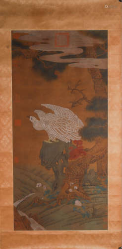 A Chinese eagle painting, Xu Beihong mark