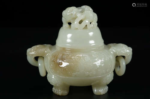 A Hetian jade censer