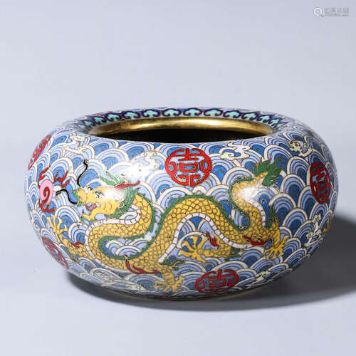 A cloud and dragon cloisonne bowl