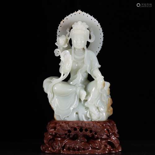 A Hetian jade Guanyin ornament