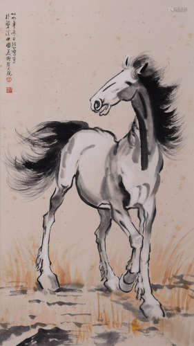 A Chinese Horse Painting, Xu Beihong Mark