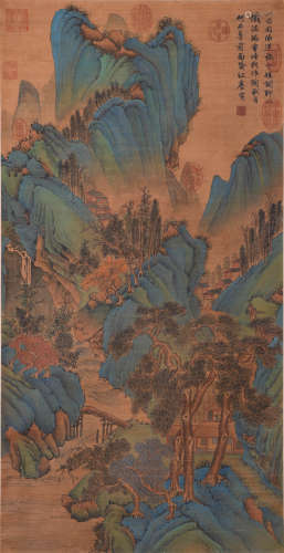 A Chinese Landscape And Pavilion Painting, Tang Yin Mark