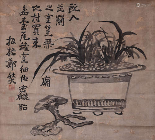 A Chinese Orchid Painting, Zheng Banqiao Mark