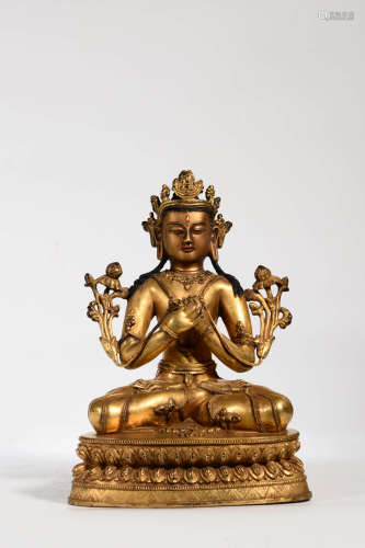 A Gilt Bronze Buddha Statue