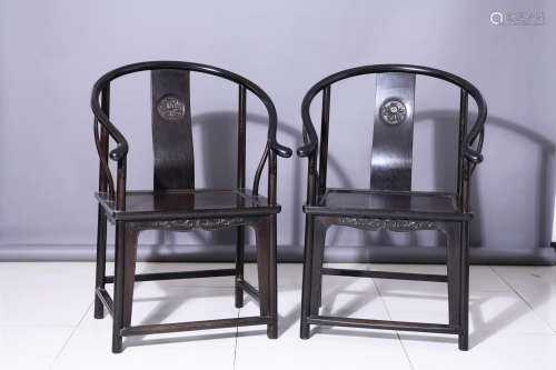 A Pair Of Chinese Sandalwood Armchairs