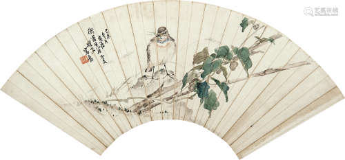 刘奎龄（1885－1967） 山药蓝颏 设色纸本 镜心