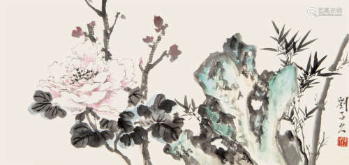 刘子久（1891－1975） 花卉 设色纸本 镜心