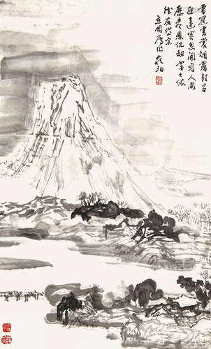 王学仲（1925－2013） 富士山 水墨纸本 立轴