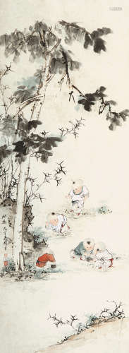吴光宇（1908－1970） 秋趣 设色纸本 镜框