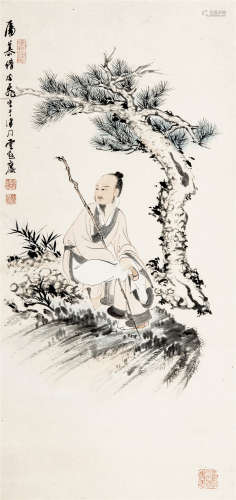 慕凌飞（1913－1997） 人物 设色纸本 立轴