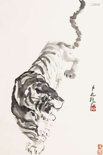 王学仲（1925－2013） 虎 水墨纸本 立轴