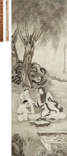 萧云从（1596－1673） 人物 水墨纸本 立轴