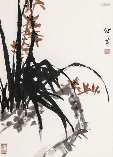 穆仲芹（1906－1990） 兰 设色纸本 镜片