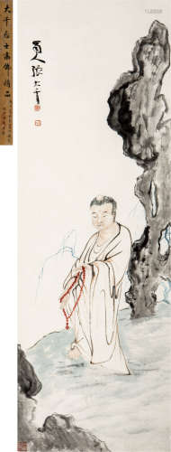 张大千（1899－1983） 无量寿佛 设色纸本 镜心