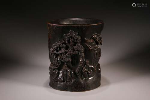 Red Sandalwood Brush Pot