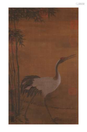 Unframed Painting :Crane