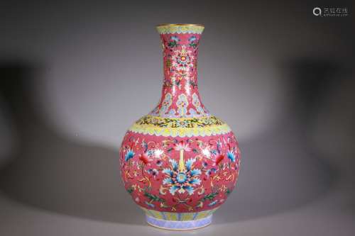 Carmine Globular Vase