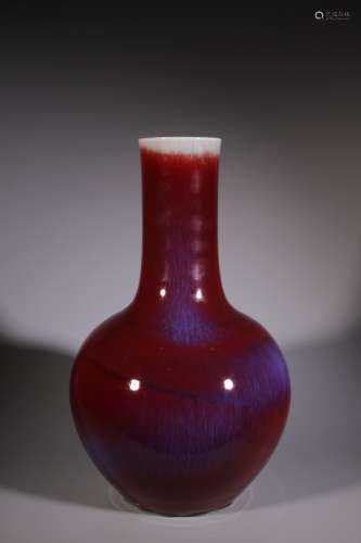 Ji-Red Flambed Glazed Globular Vase