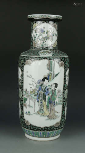 Famille verte porcelain vase with mark Kangxi