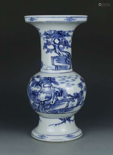Blue and white porcelain vase Qing Yongzheng